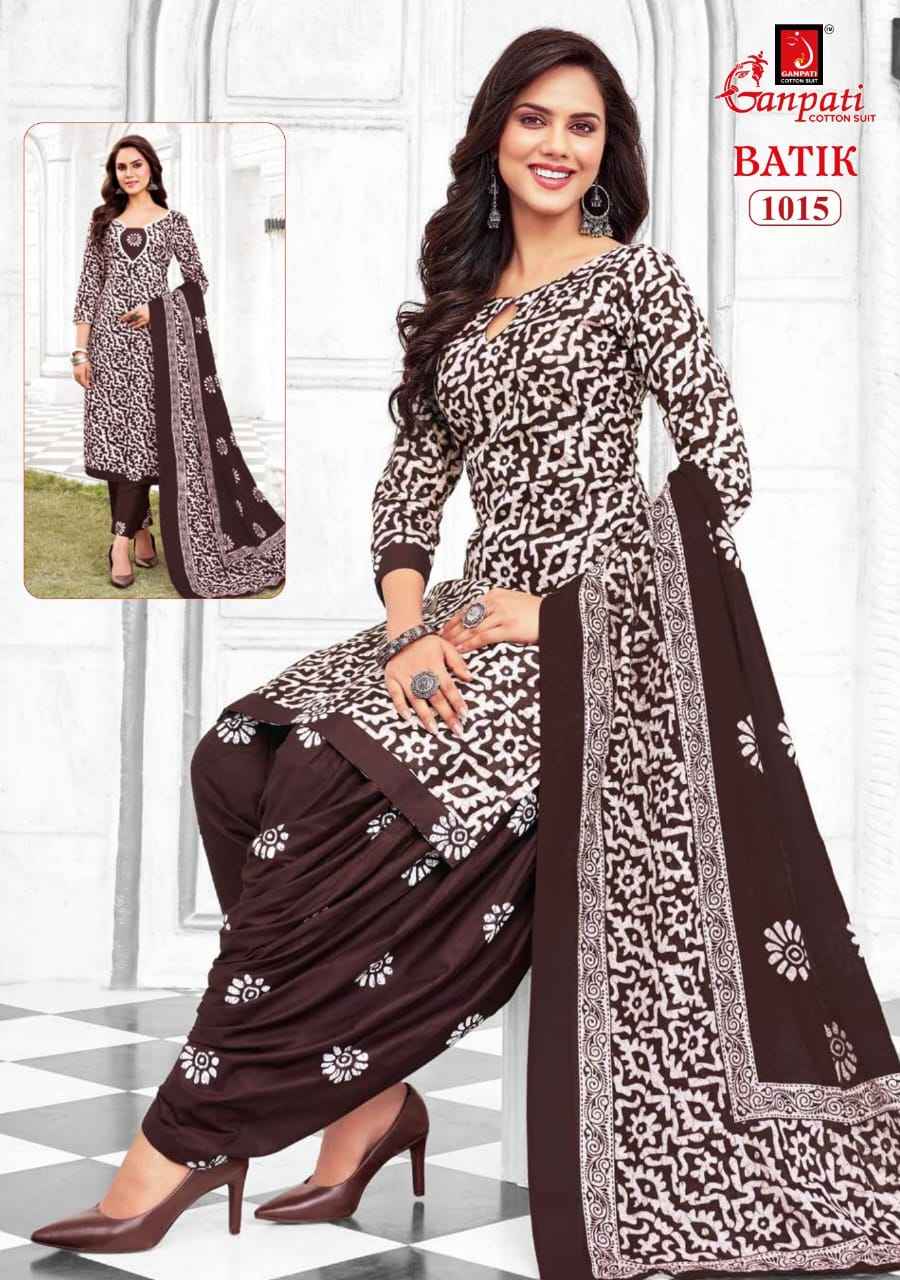 GANPATI BATIK VOL-10 HEAVY LAWN COTTON PRINTED DRESS MATERIAL AT WHOLESALE PRICE