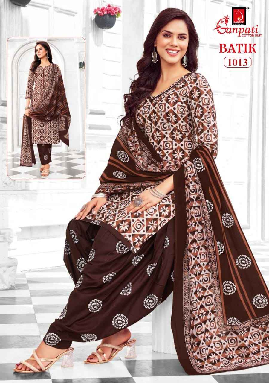GANPATI BATIK VOL-10 HEAVY LAWN COTTON PRINTED DRESS MATERIAL AT WHOLESALE PRICE