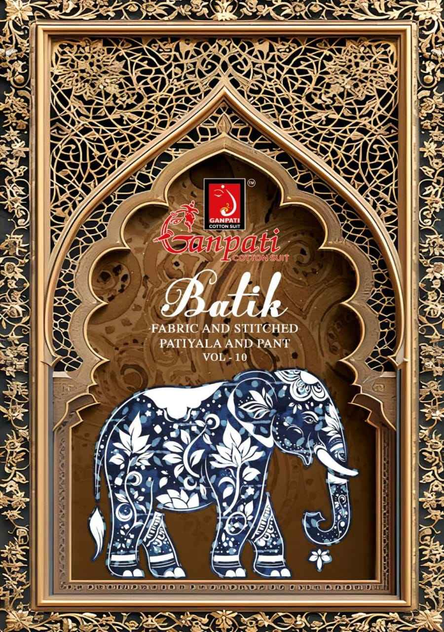 GANPATI BATIK VOL-10 HEAVY LAWN COTTON PRINTED DRESS MATERIAL AT WHOLESALE PRICE