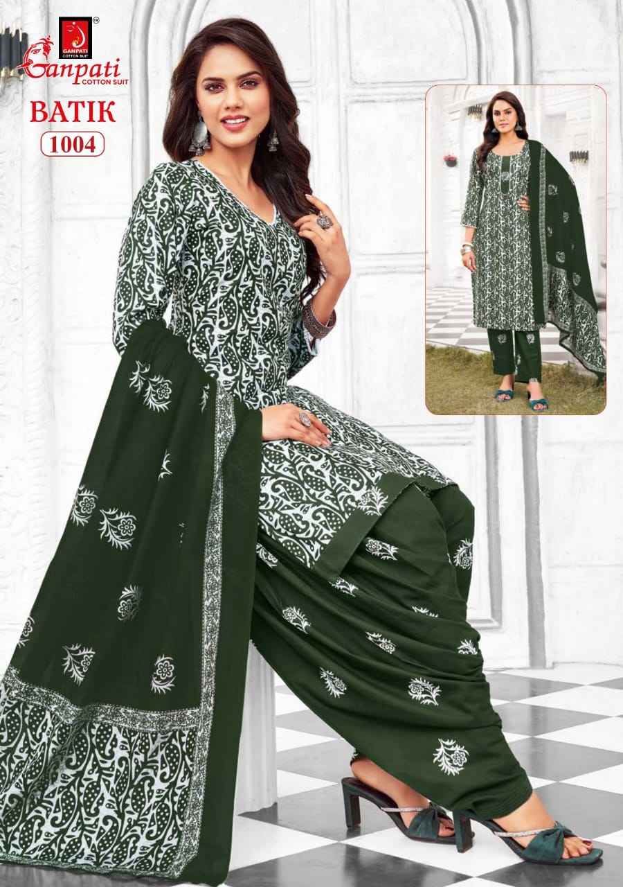 GANPATI BATIK VOL-10 HEAVY LAWN COTTON PRINTED DRESS MATERIAL AT WHOLESALE PRICE
