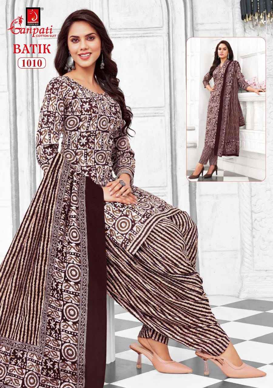 GANPATI BATIK VOL-10 HEAVY LAWN COTTON PRINTED DRESS MATERIAL AT WHOLESALE PRICE