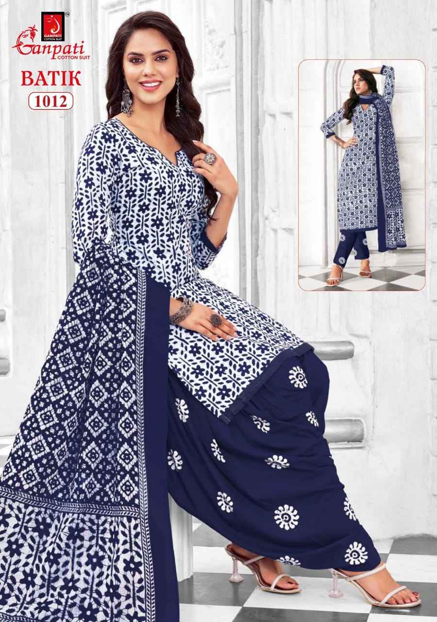 GANPATI BATIK VOL-10 HEAVY LAWN COTTON PRINTED DRESS MATERIAL AT WHOLESALE PRICE