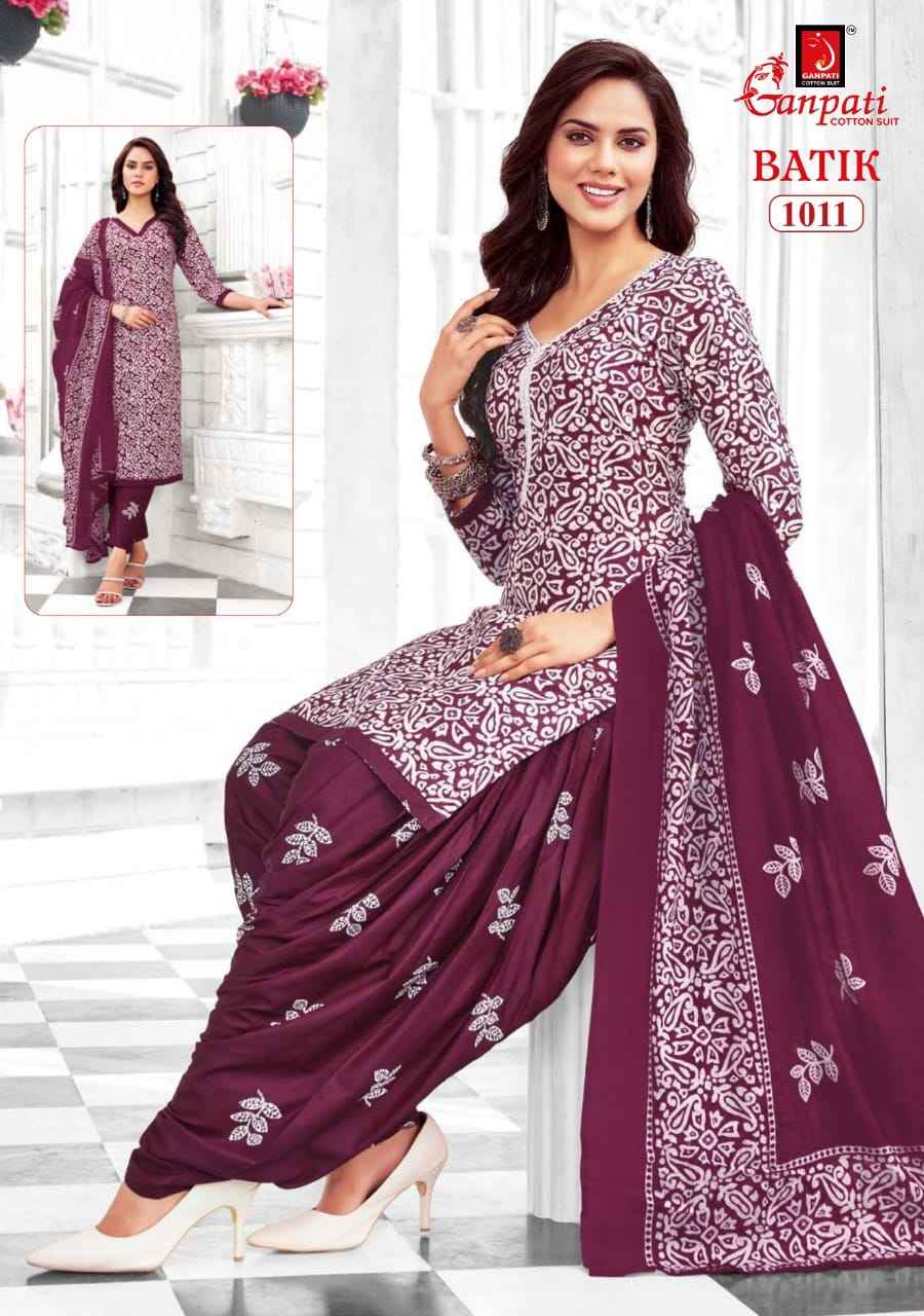 GANPATI BATIK VOL-10 HEAVY LAWN COTTON PRINTED DRESS MATERIAL AT WHOLESALE PRICE