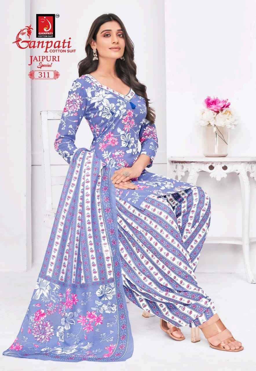 GANPATI JAIPURI SPECIAL PATIYALA VOL-15 HEAVY COTTON PRINTED DRESS MATERIAL AT WHOLESALE PRICE