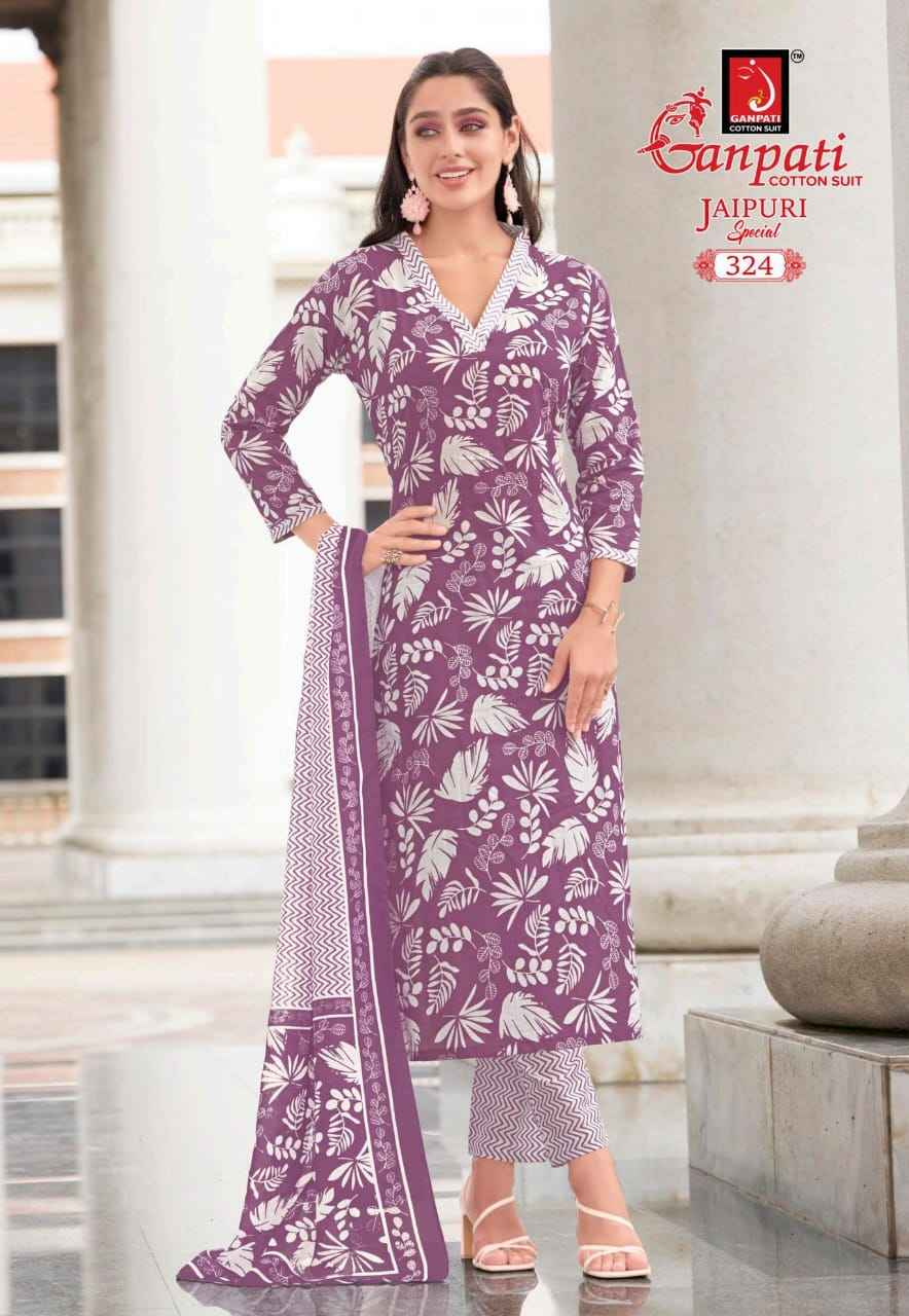GANPATI JAIPURI SPECIAL VOL-15 HEAVY COTTON PRINTED DRESS MATERIAL AT WHOLESALE PRICE