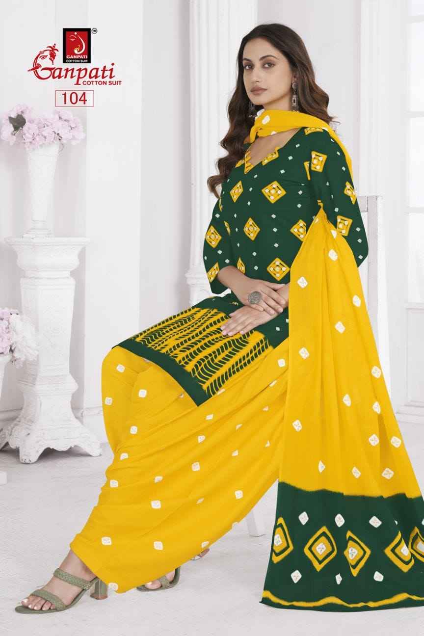GANPATI SHIBORI SPECIAL VOL-01 HEAVY COTTON PRINTED DRESS MATERIAL AT WHOLESALE PRICE