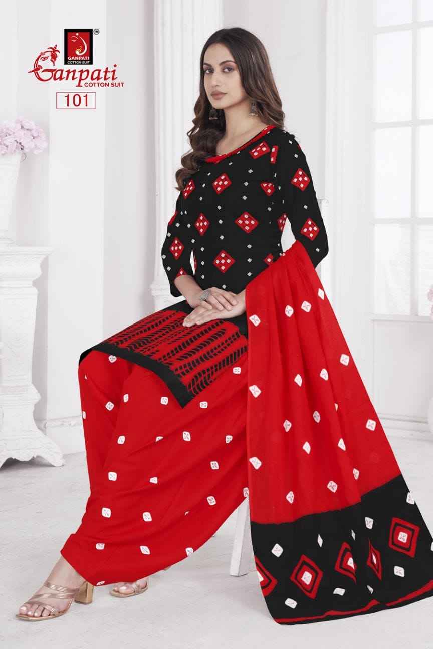 GANPATI SHIBORI SPECIAL VOL-01 HEAVY COTTON PRINTED DRESS MATERIAL AT WHOLESALE PRICE