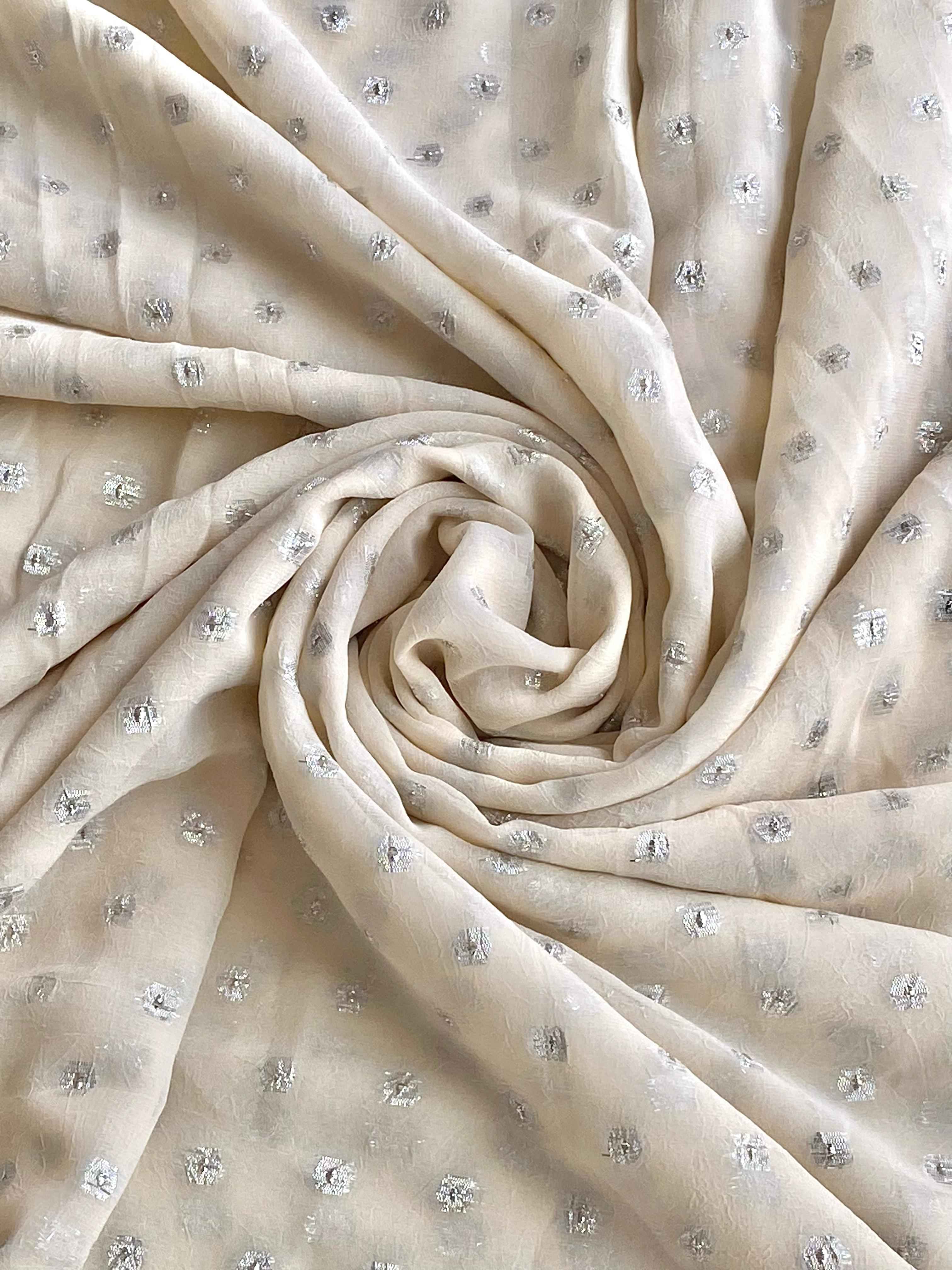 GEORGETTE CHIFFON WITH SELF WEAVING BUTTI PATTERN SAREE AT WHOLESALE PRICE