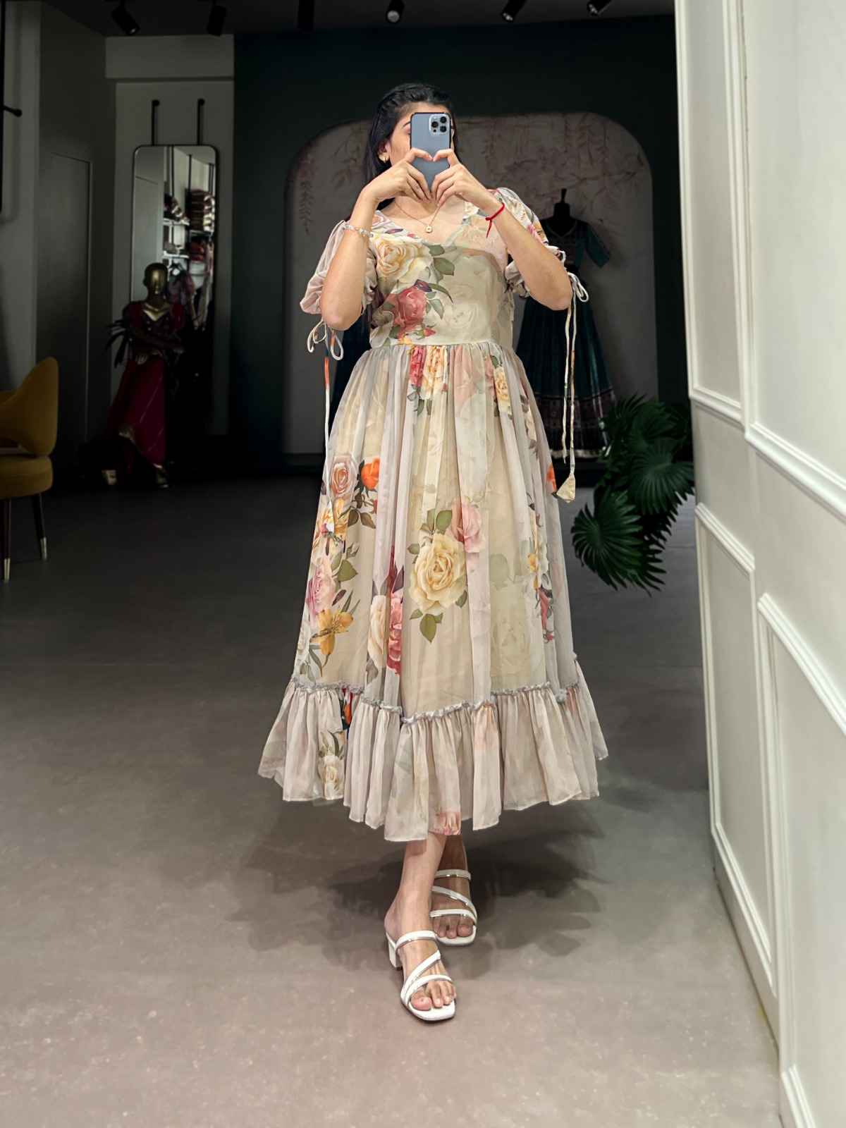 GEORGETTE FLORAL PRINTED READYMADE ONE PIECE AT WHOLESALE PRICE