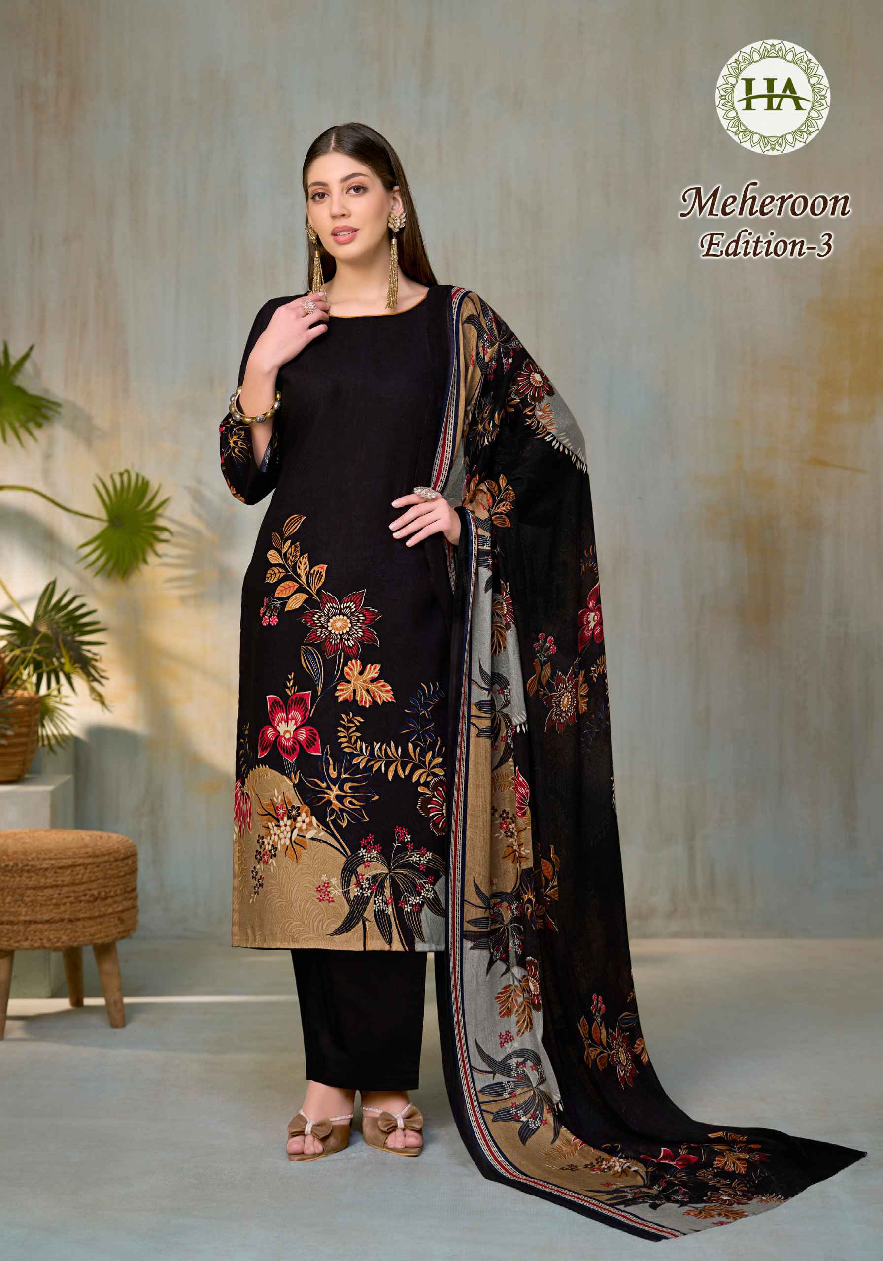 HARSHIT MRHEROON 3 PURE VISCOSE REYON DESIGNER PRINTED DRESS MATERIAL AT WHOLESALE PRICE