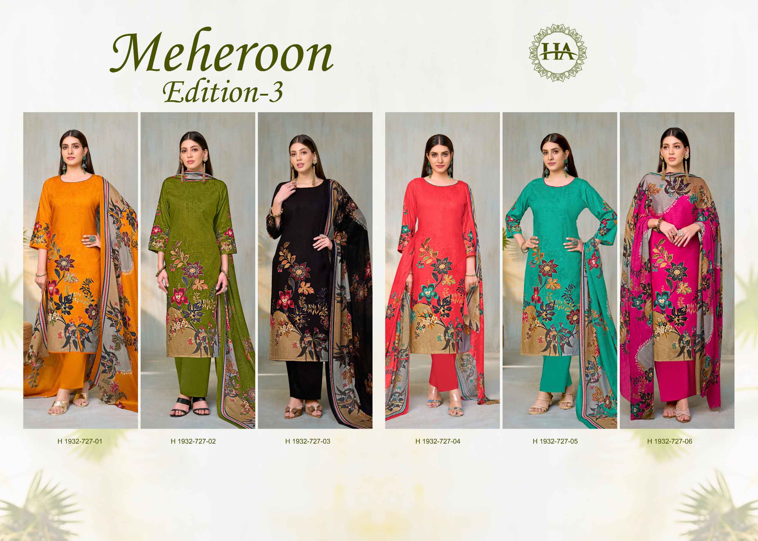HARSHIT MRHEROON 3 PURE VISCOSE REYON DESIGNER PRINTED DRESS MATERIAL AT WHOLESALE PRICE