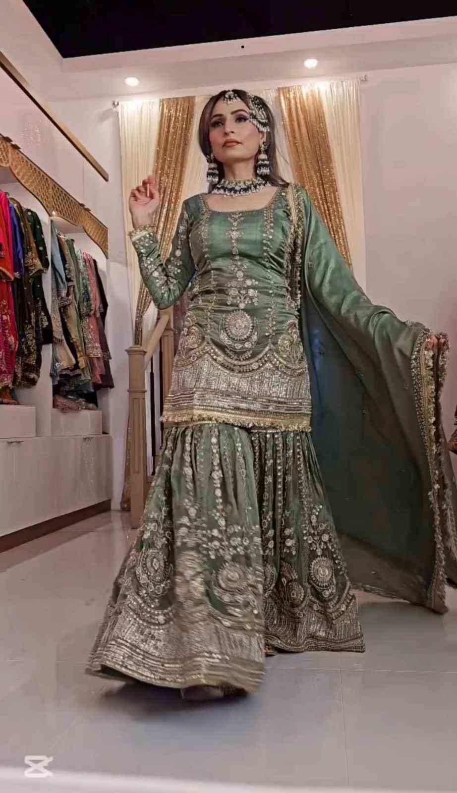 HAVY CHINON SILK WITH HAVY EMBROIDERY TOP AND PLAZZO WITH DUPATTA AT WHOLESALE PRICE