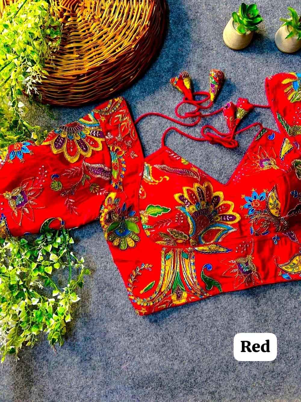 HEAVY CHINON PRINTED EXCLUSIVE WEDDING BLOUSE AT WHOLESALE PRICE