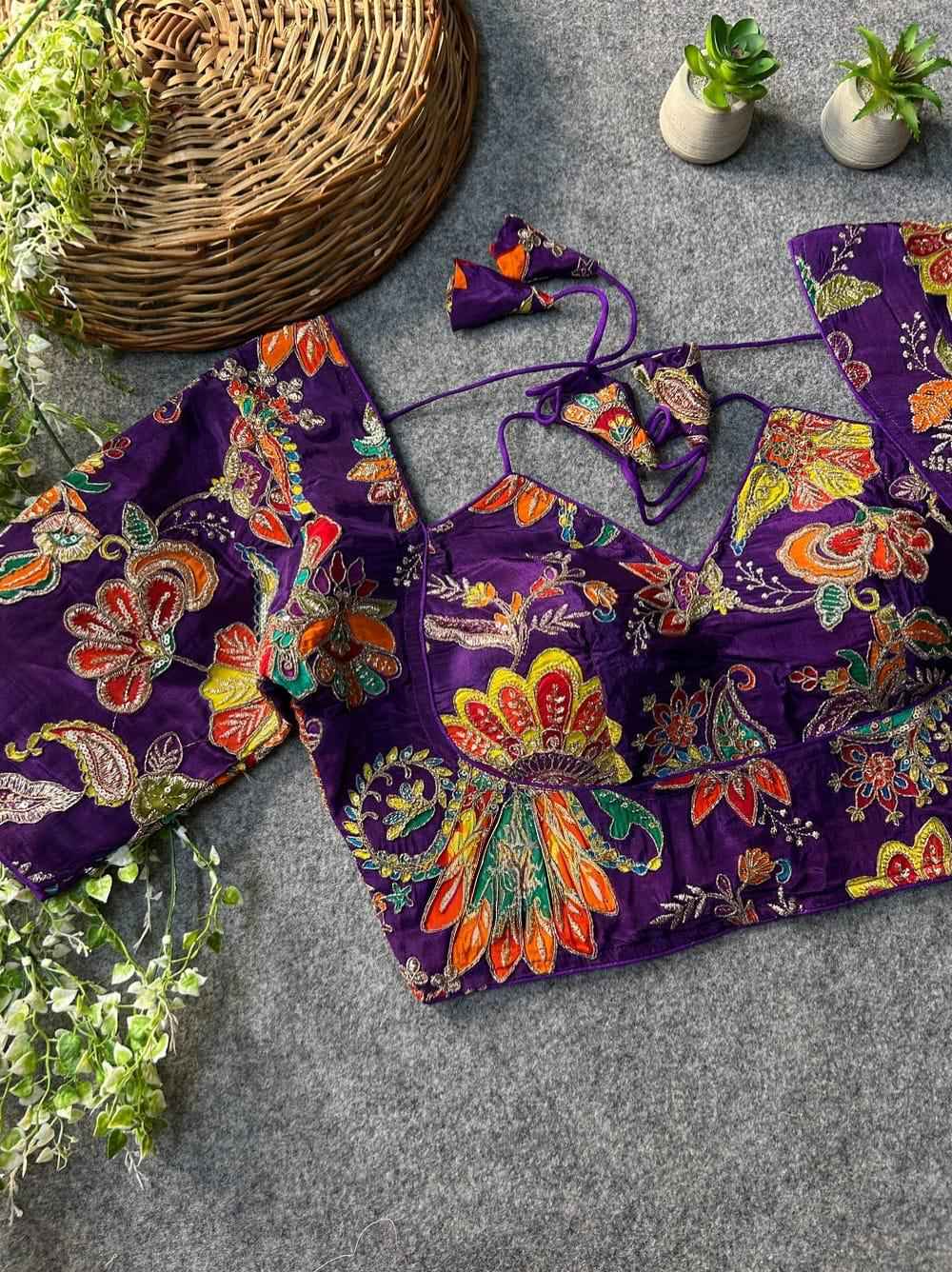 HEAVY CHINON PRINTED EXCLUSIVE WEDDING BLOUSE AT WHOLESALE PRICE