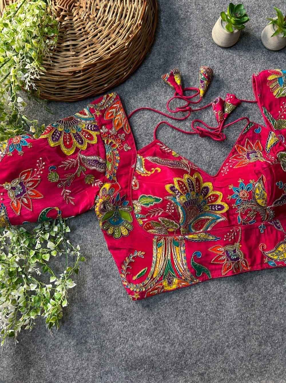 HEAVY CHINON PRINTED EXCLUSIVE WEDDING BLOUSE AT WHOLESALE PRICE