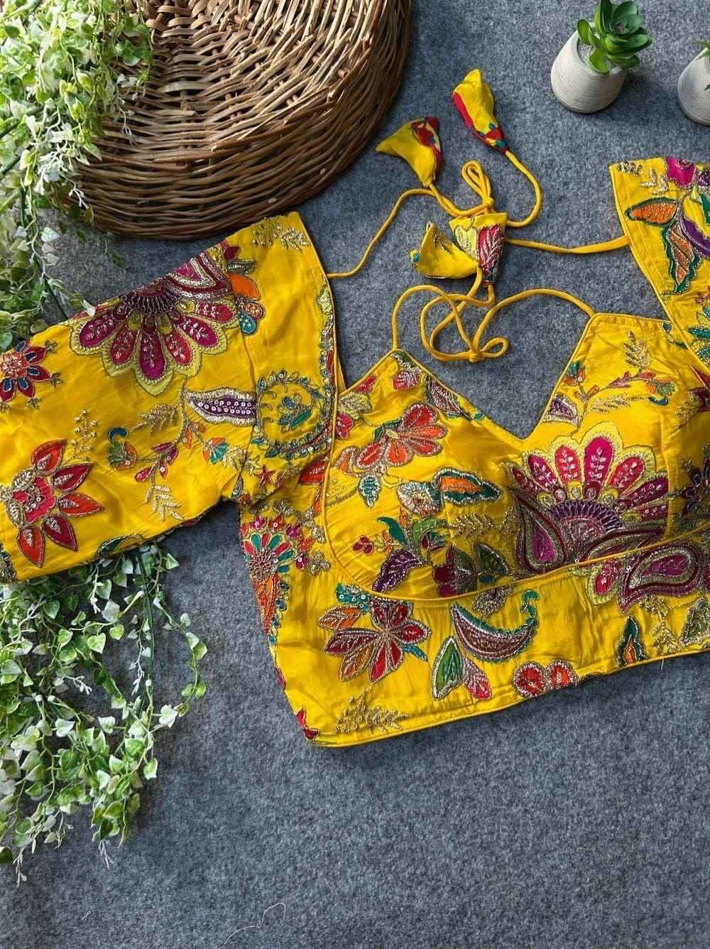 HEAVY CHINON PRINTED EXCLUSIVE WEDDING BLOUSE AT WHOLESALE PRICE
