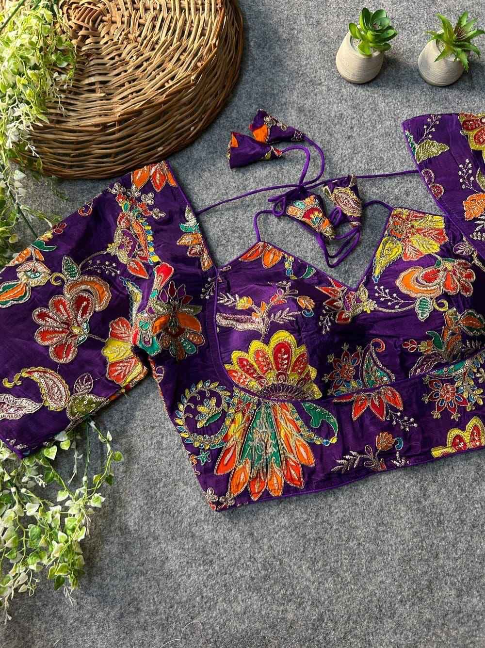 HEAVY CHINON PRINTED EXCLUSIVE WEDDING BLOUSE AT WHOLESALE PRICE