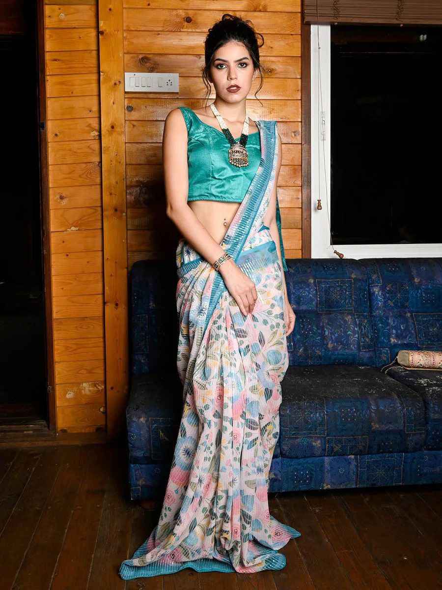 HEAVY GEORGETTE SEQUANCE EMBROIDERY WORK SAREE AT WHOLESALE PRICE