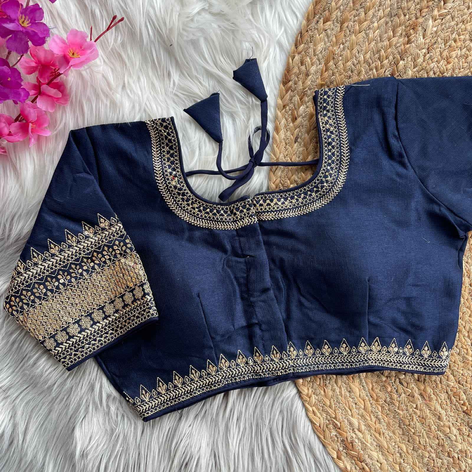 HEAVY MILAN SILK HEAVY EMBROIDERY WORK BRIDAL DESGINE BLOUSE AT WHOLESALE PRICE