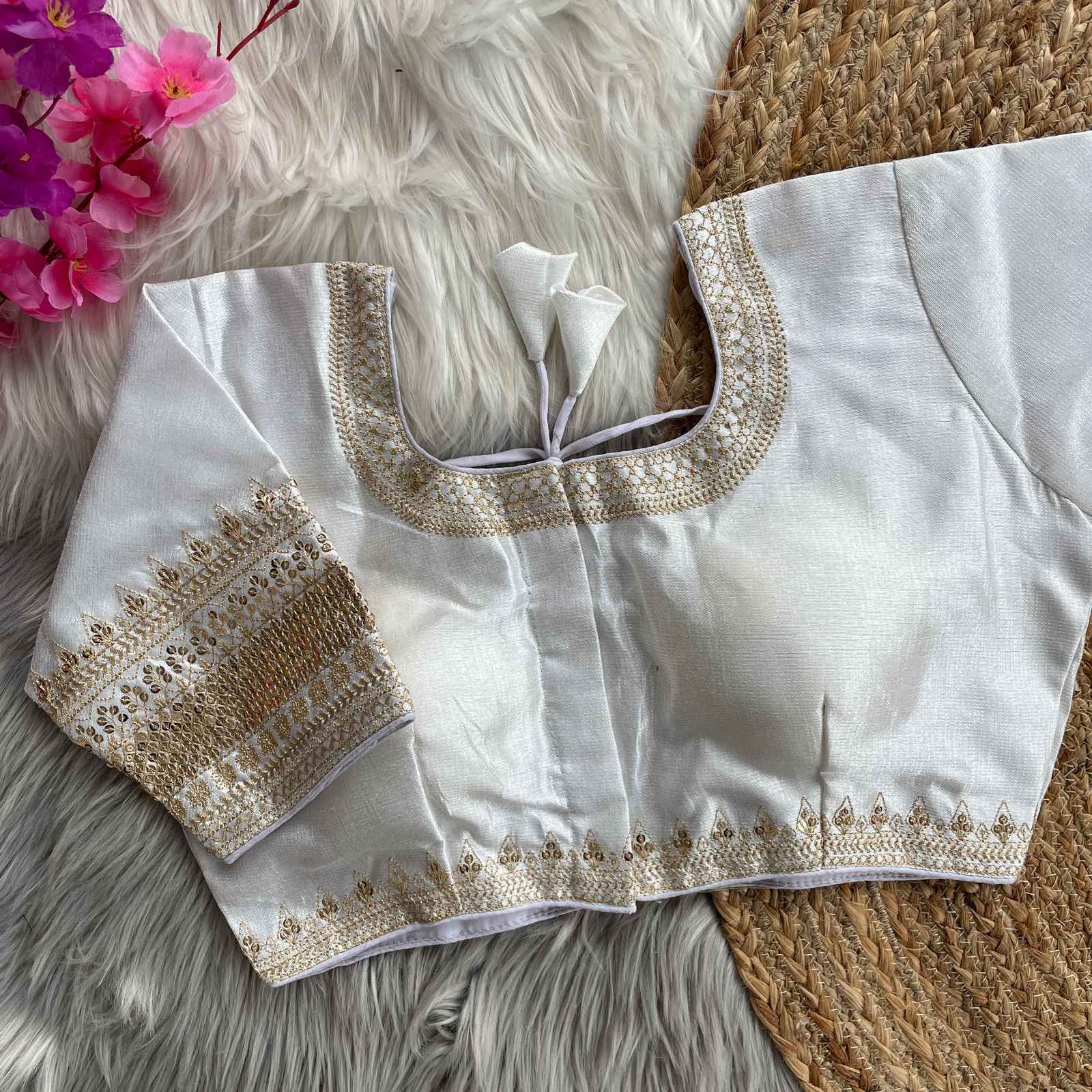 HEAVY MILAN SILK HEAVY EMBROIDERY WORK BRIDAL DESGINE BLOUSE AT WHOLESALE PRICE