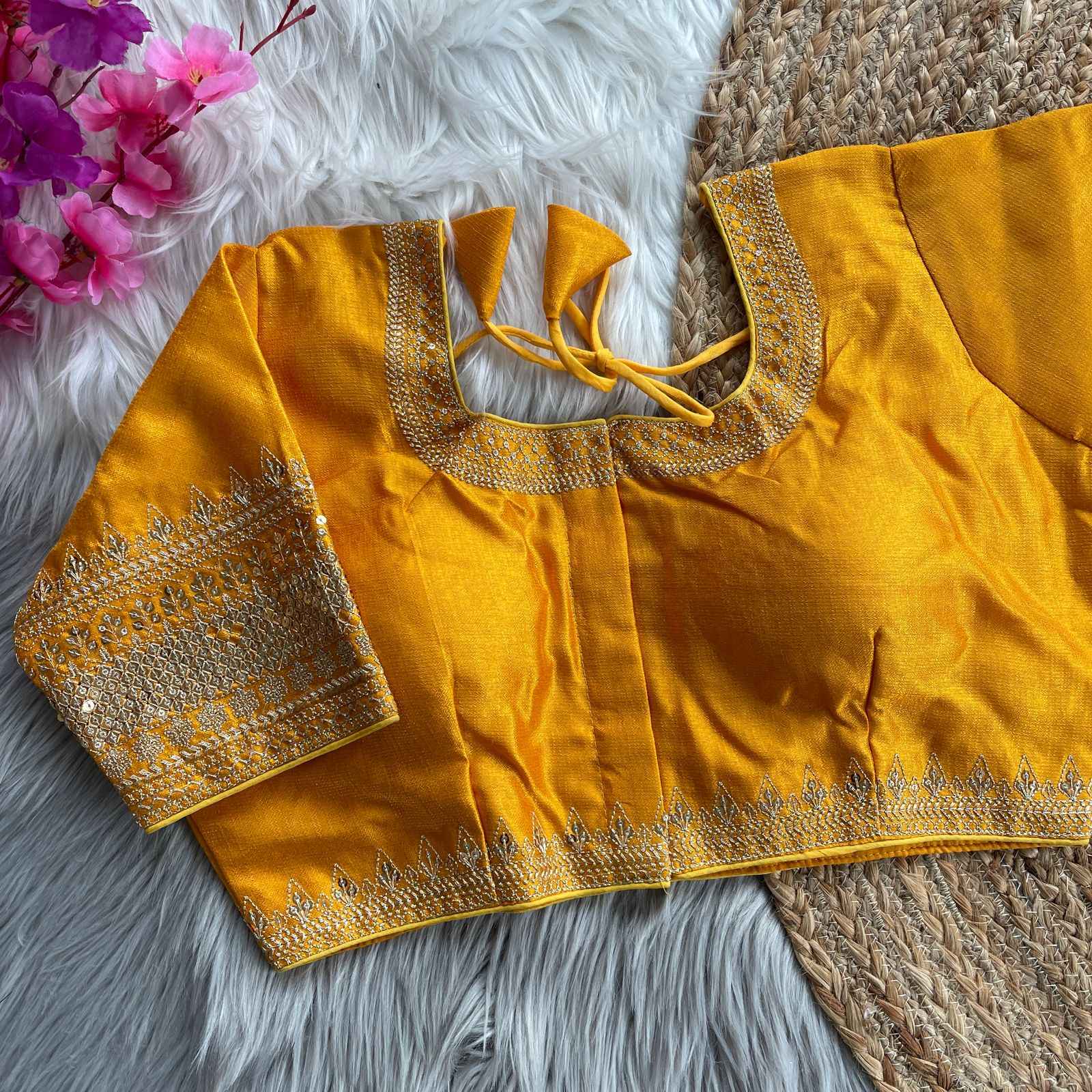 HEAVY MILAN SILK HEAVY EMBROIDERY WORK BRIDAL DESGINE BLOUSE AT WHOLESALE PRICE