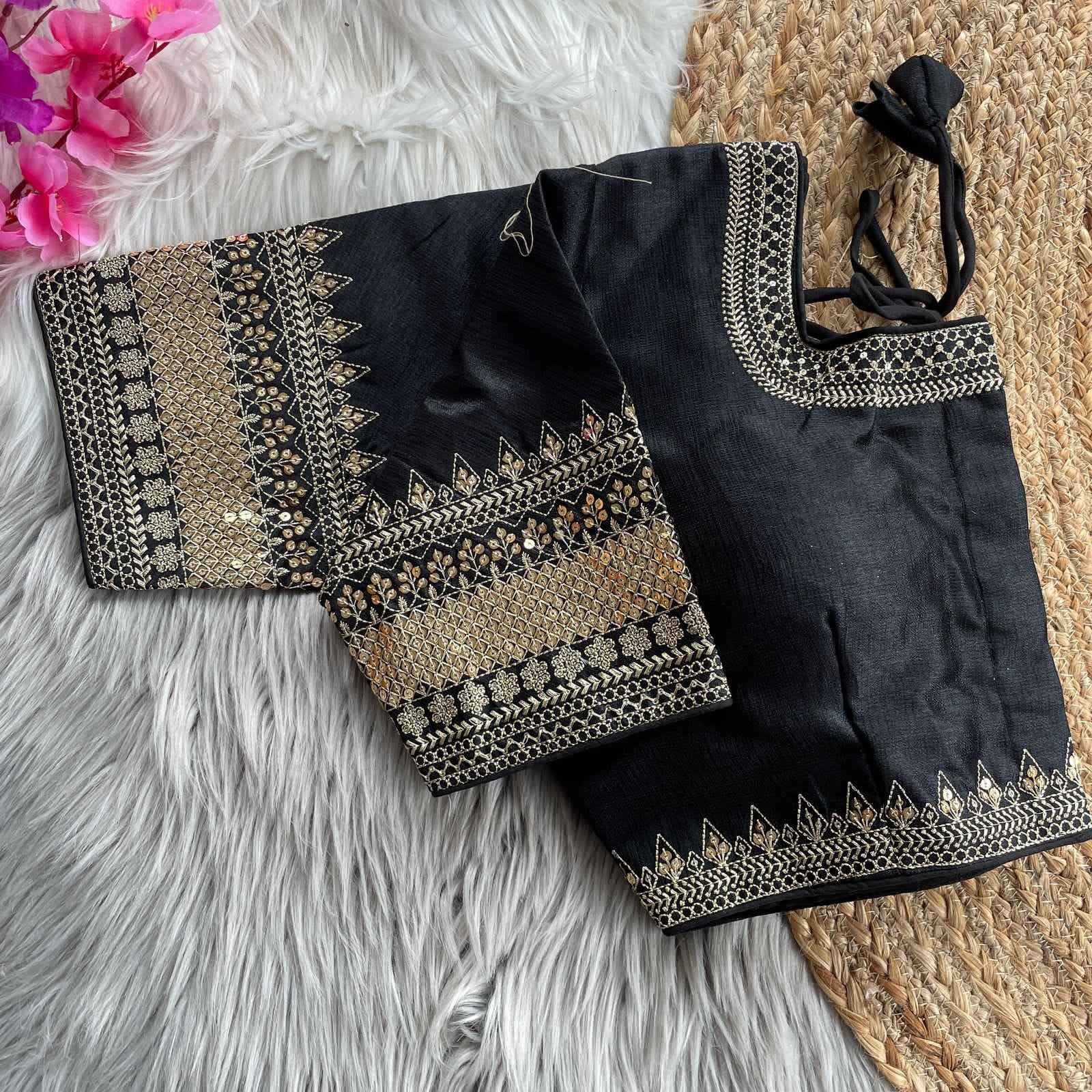 HEAVY MILAN SILK HEAVY EMBROIDERY WORK BRIDAL DESGINE BLOUSE AT WHOLESALE PRICE
