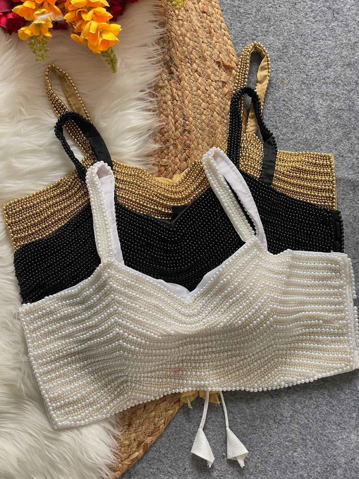 HEAVY PEARL TRADITIONAL BLOUSE AT WHOLESALE PRICE