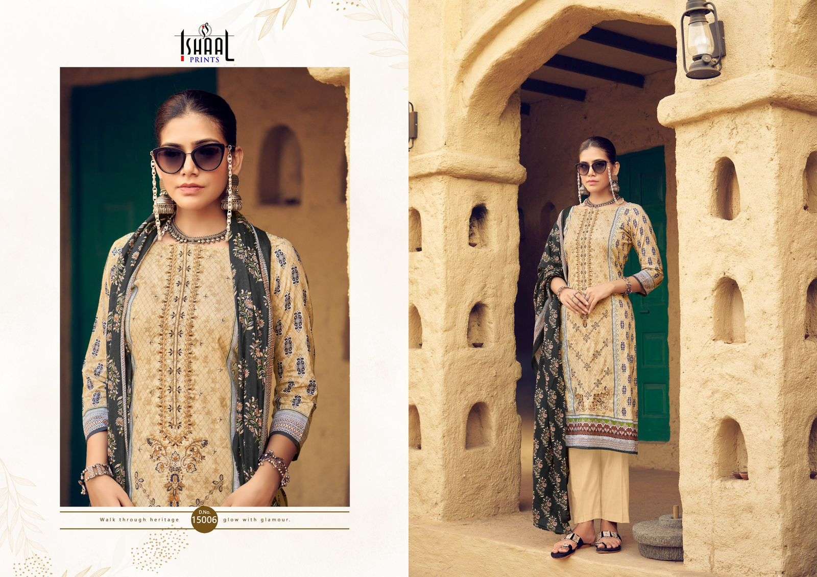 ISHAAL EMBROIDERED VOL-15 PURE LAWN EMBROIDERED DRESS MATERIAL AT WHOLESALE PRICE