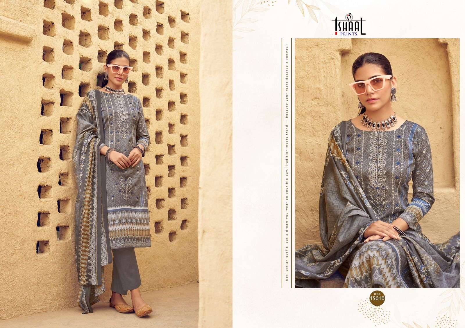 ISHAAL EMBROIDERED VOL-15 PURE LAWN EMBROIDERED DRESS MATERIAL AT WHOLESALE PRICE