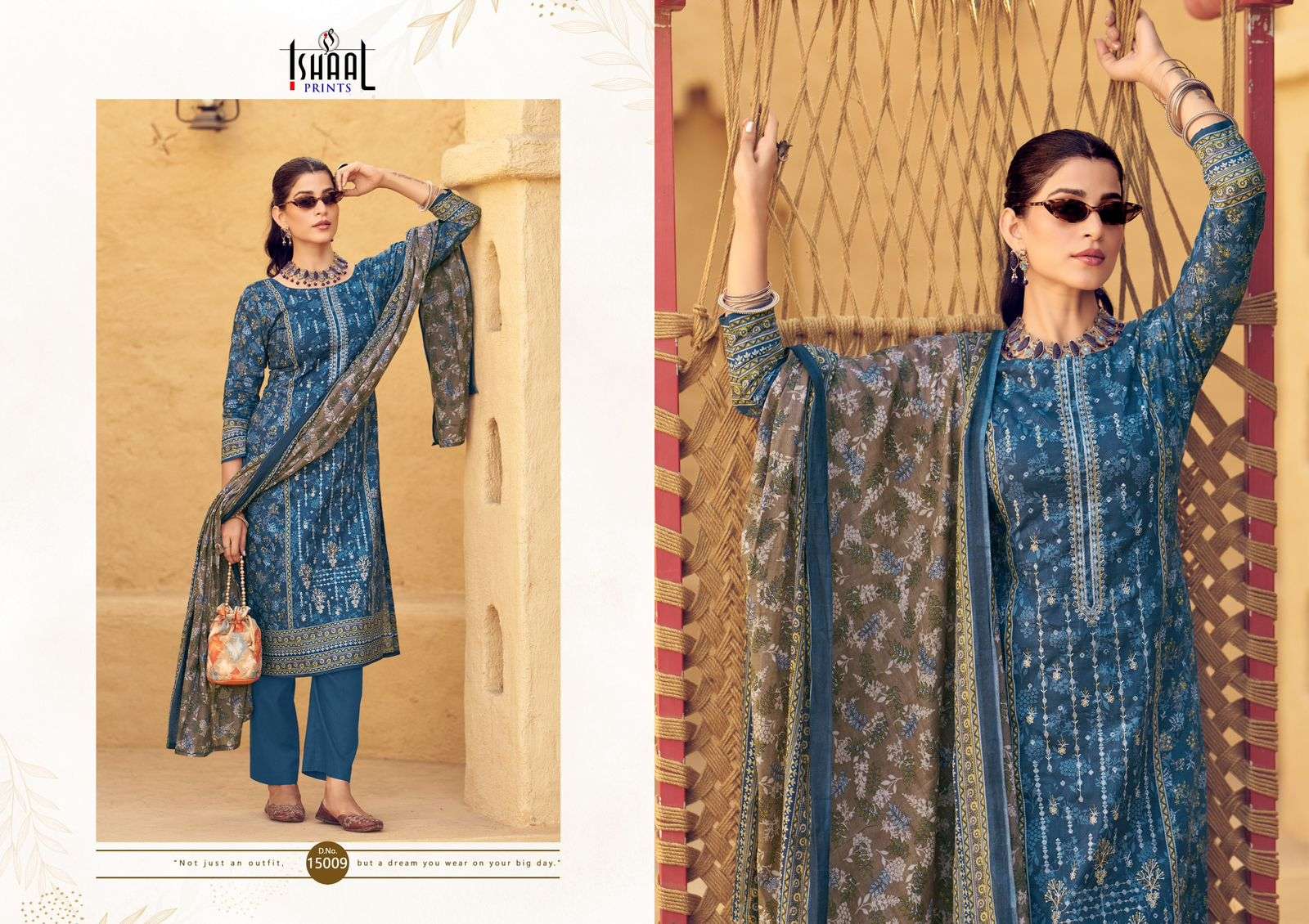 ISHAAL EMBROIDERED VOL-15 PURE LAWN EMBROIDERED DRESS MATERIAL AT WHOLESALE PRICE