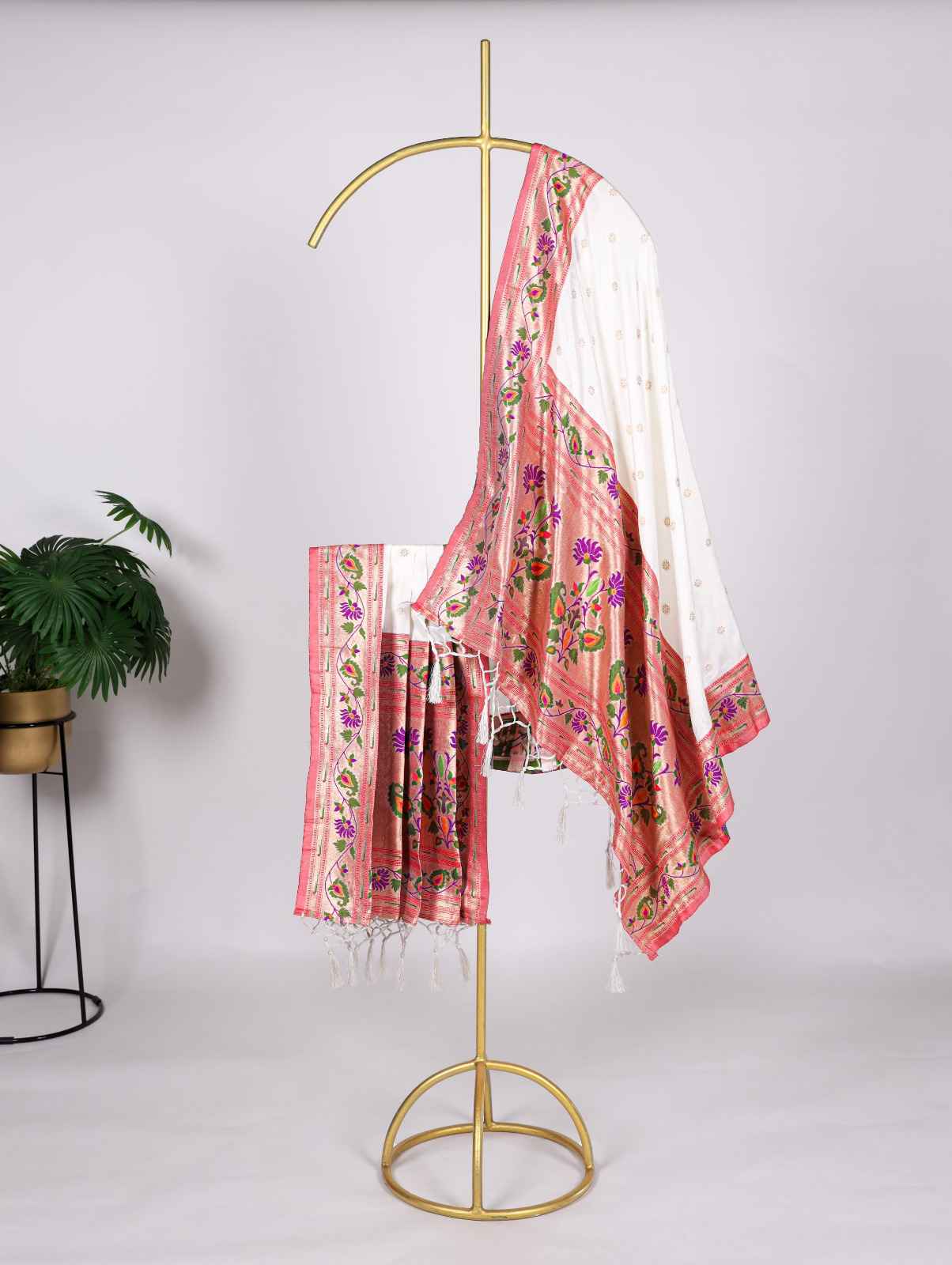 JACQUARD PAITHANI WEAVING ZARI WORK WITH TASSELS DUPATTA AT WHOLESALE PRICE