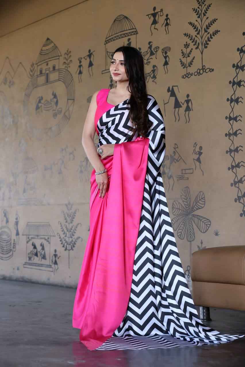 JAPAN SATIN DIGITAL PRINTED SAREE AT WHOLESALE PRICE