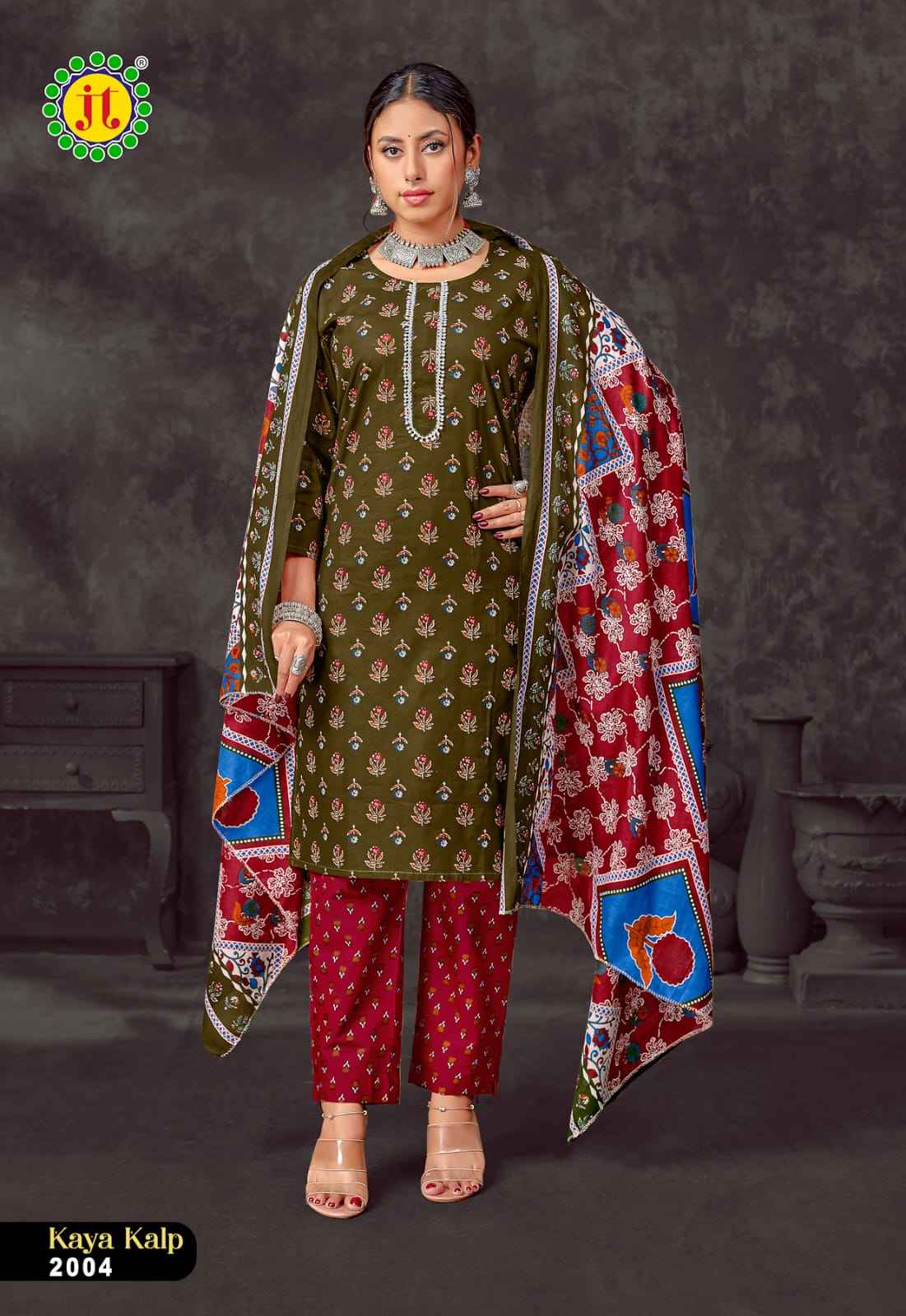 JT KAYA KALP VOL-2 PURE COTTON PRINTED KURTI PANT WITH DUPATTA AT WHOLESALE PRICE