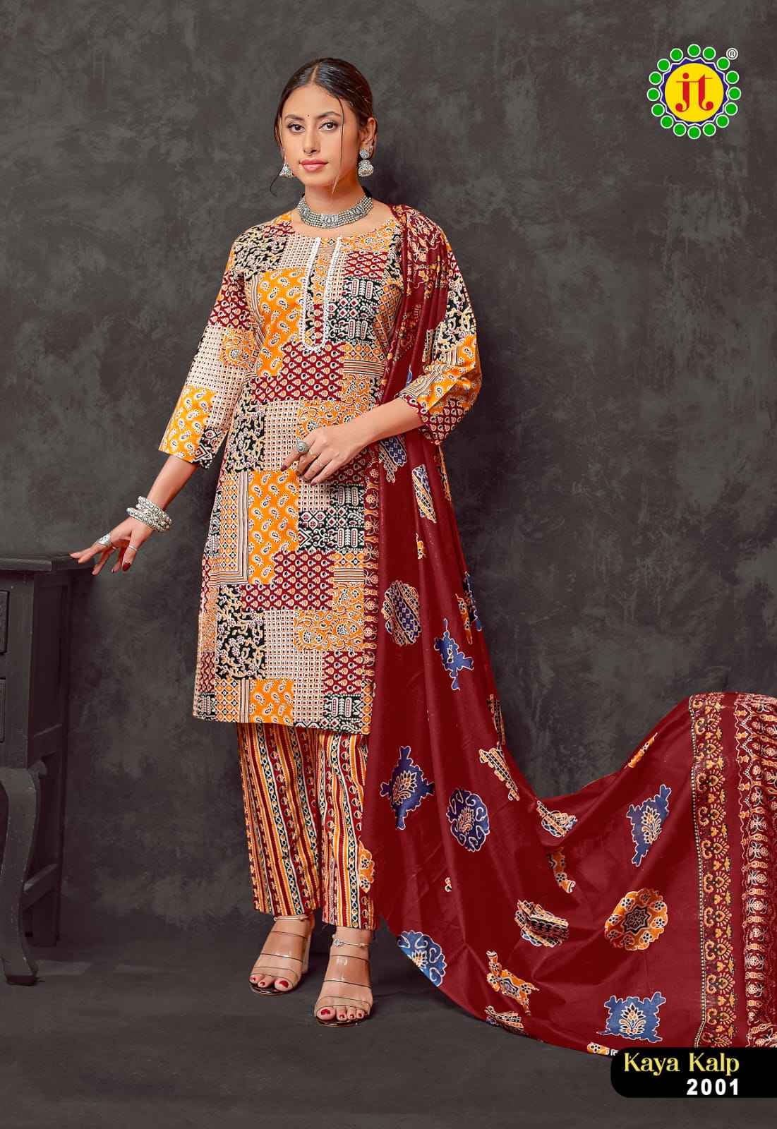 JT KAYA KALP VOL-2 PURE COTTON PRINTED KURTI PANT WITH DUPATTA AT WHOLESALE PRICE