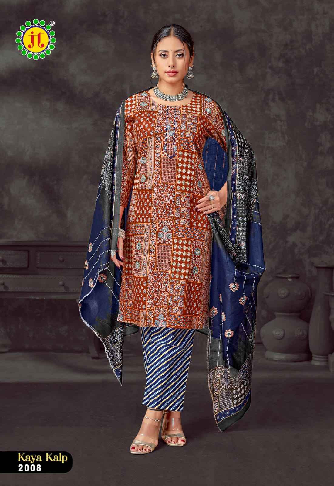 JT KAYA KALP VOL-2 PURE COTTON PRINTED KURTI PANT WITH DUPATTA AT WHOLESALE PRICE