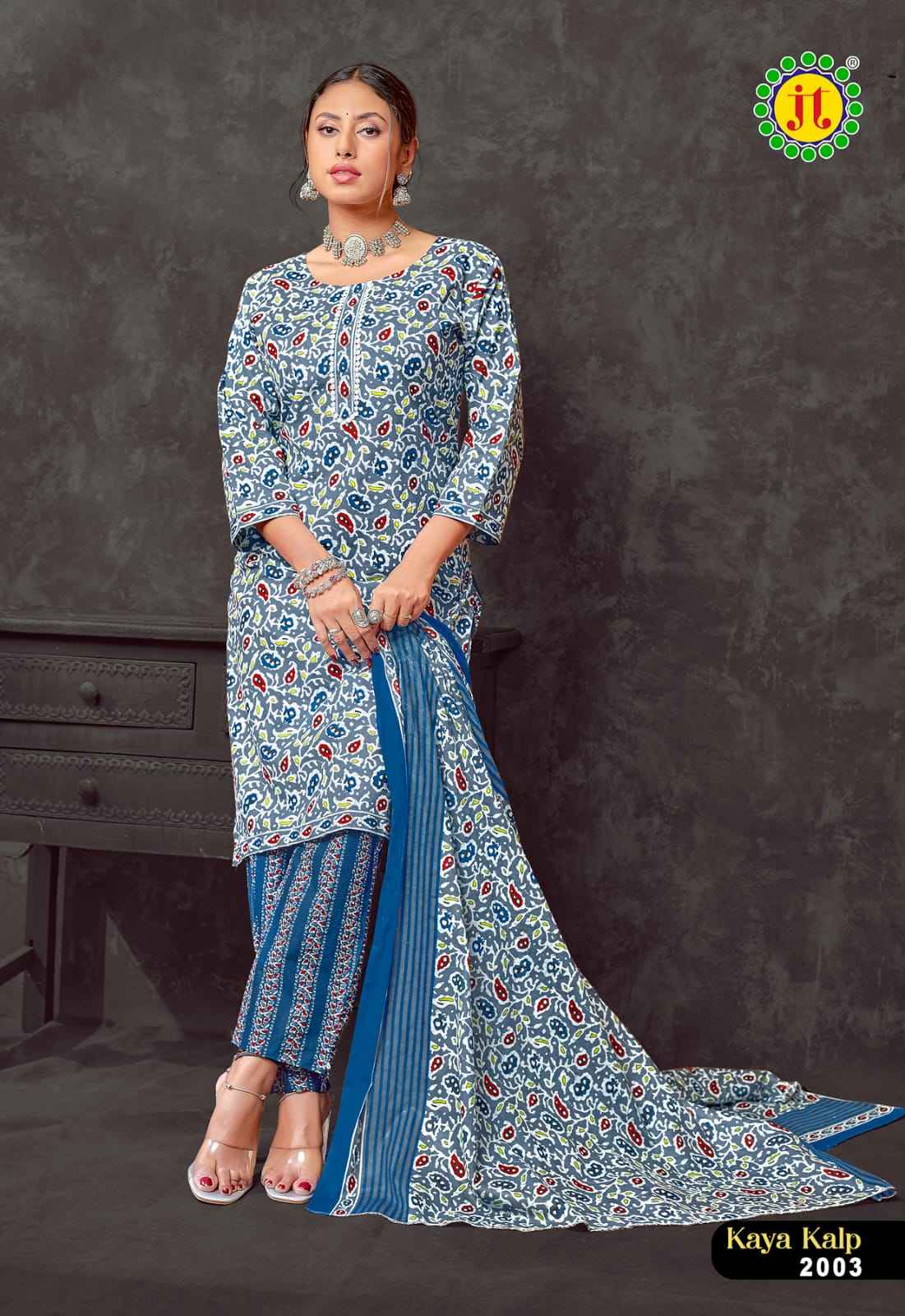 JT KAYA KALP VOL-2 PURE COTTON PRINTED KURTI PANT WITH DUPATTA AT WHOLESALE PRICE