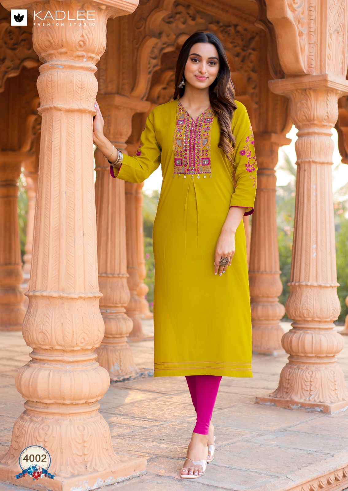 KADLEE LADLEE HEAVY RAYON THRED & HAND WORK READYMADE KURTI AT WHOLESALE PRICE