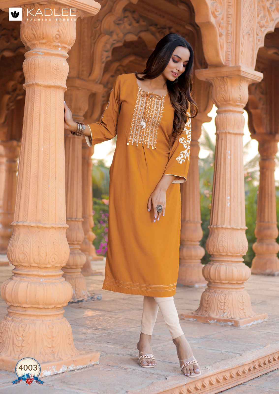 KADLEE LADLEE HEAVY RAYON THRED & HAND WORK READYMADE KURTI AT WHOLESALE PRICE