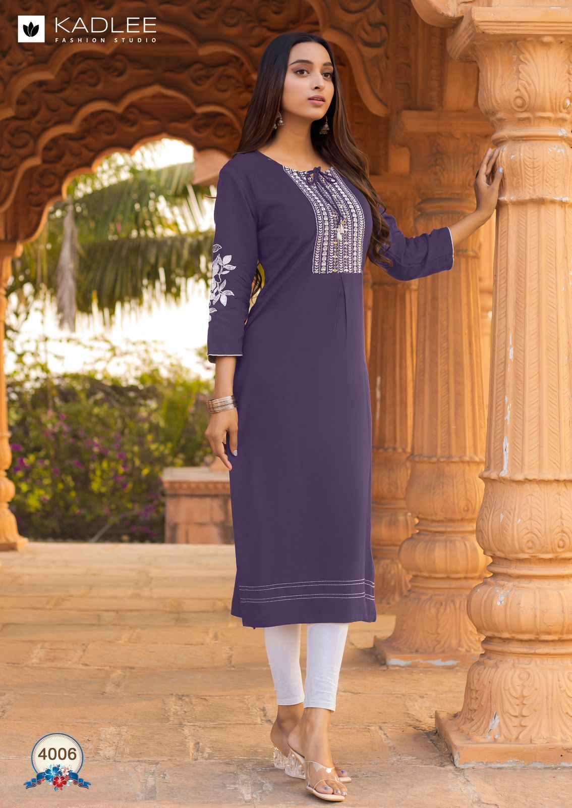 KADLEE LADLEE HEAVY RAYON THRED & HAND WORK READYMADE KURTI AT WHOLESALE PRICE