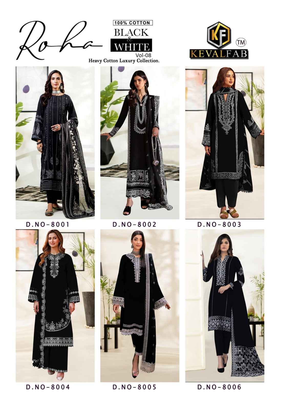 KEVAL ROHA VOL-08  HEAVY COTTON PRINTED KARACHI DRESS MATERIAL AT WHOLESALE PRICE