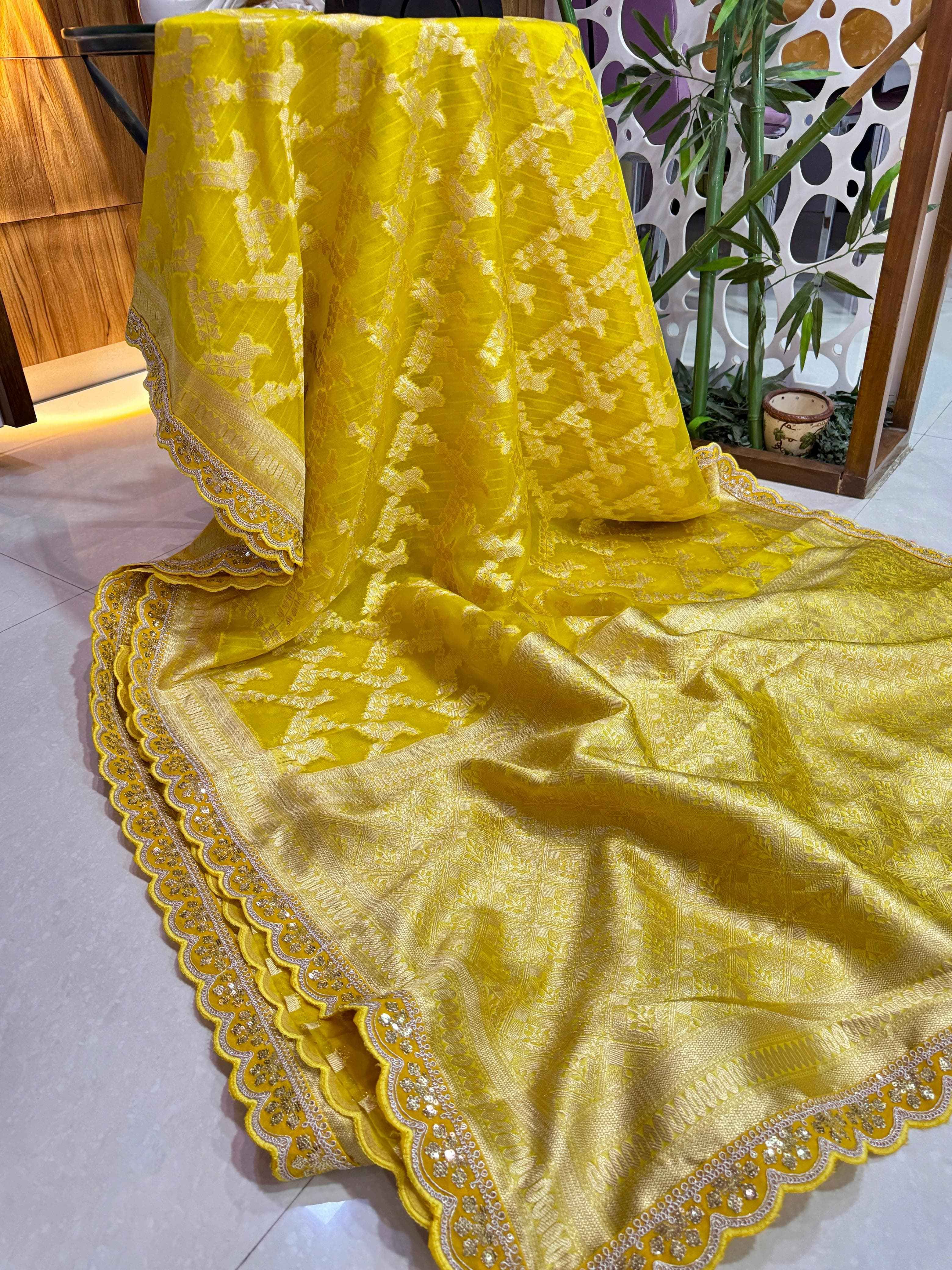KORA MUSLIN TISSUE SILK WEAVING SAREE AT WHOLESALE PRICE