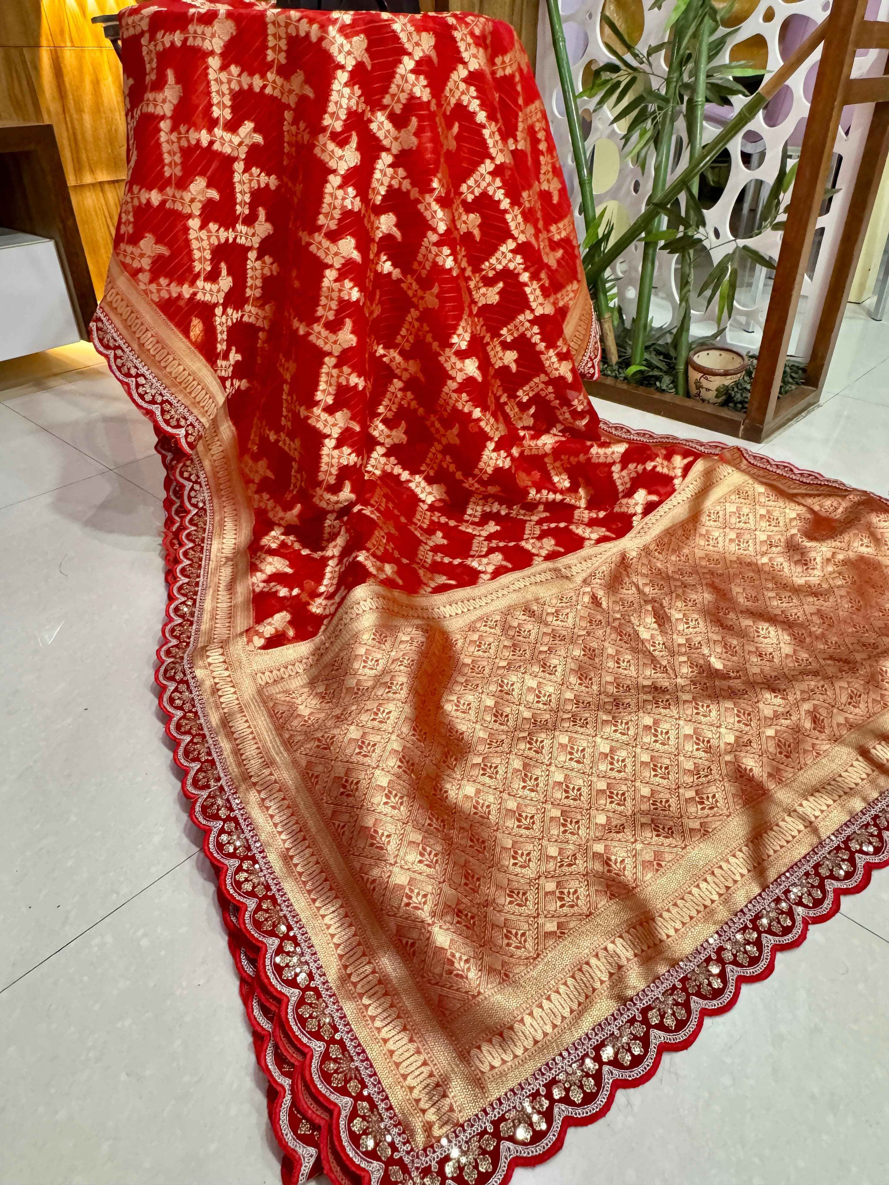 KORA MUSLIN TISSUE SILK WEAVING SAREE AT WHOLESALE PRICE