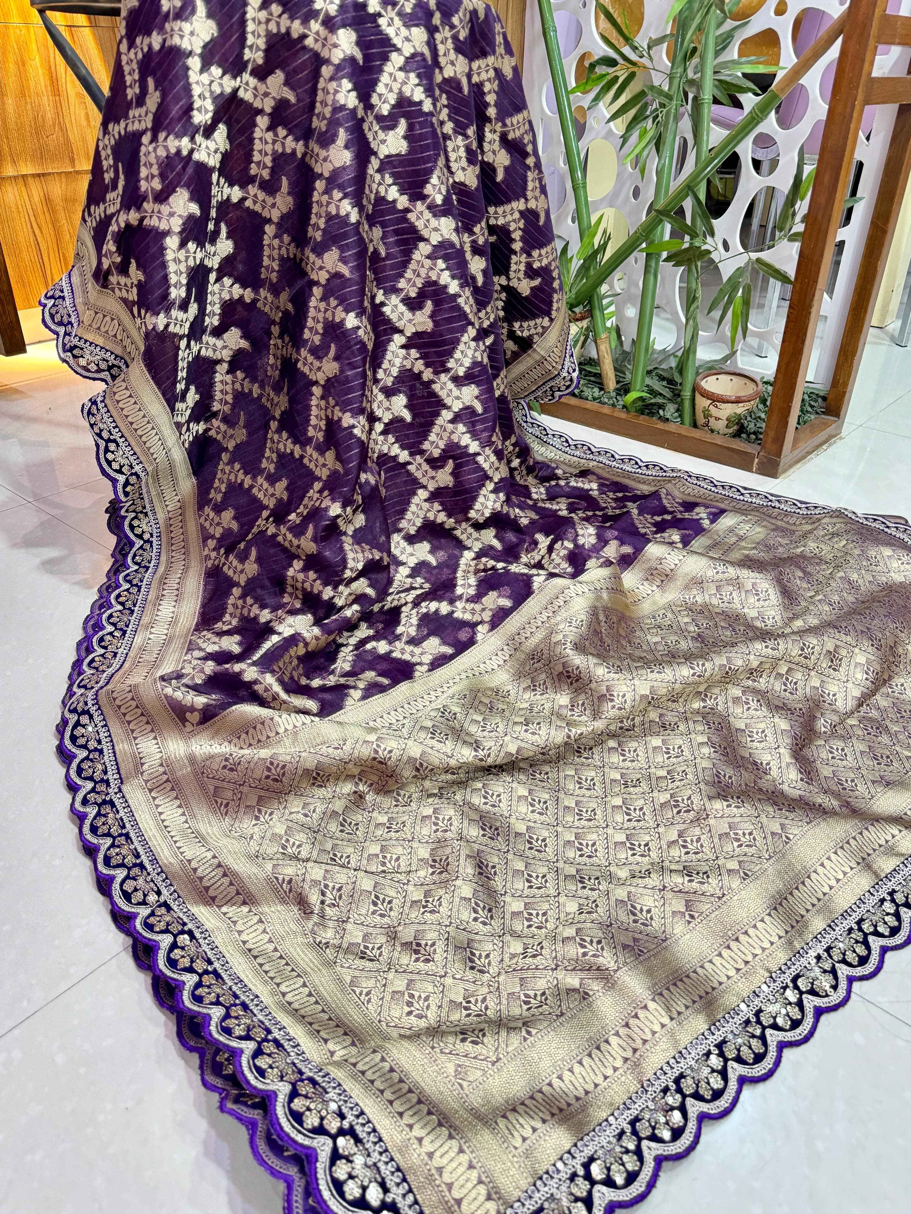 KORA MUSLIN TISSUE SILK WEAVING SAREE AT WHOLESALE PRICE