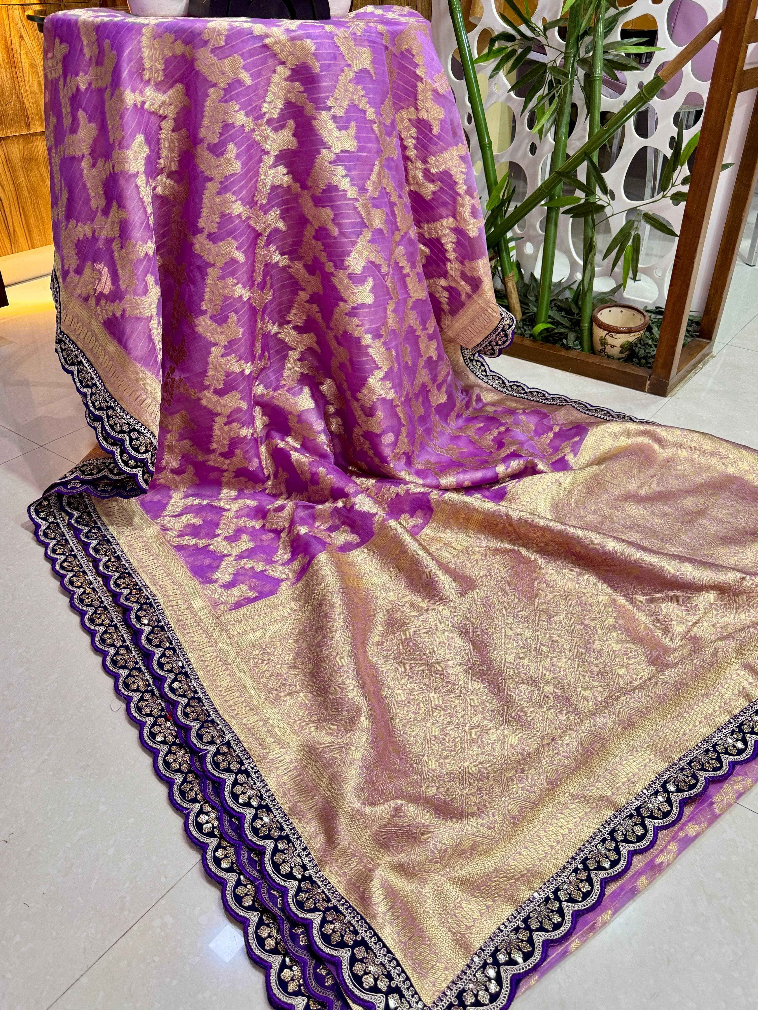 KORA MUSLIN TISSUE SILK WEAVING SAREE AT WHOLESALE PRICE