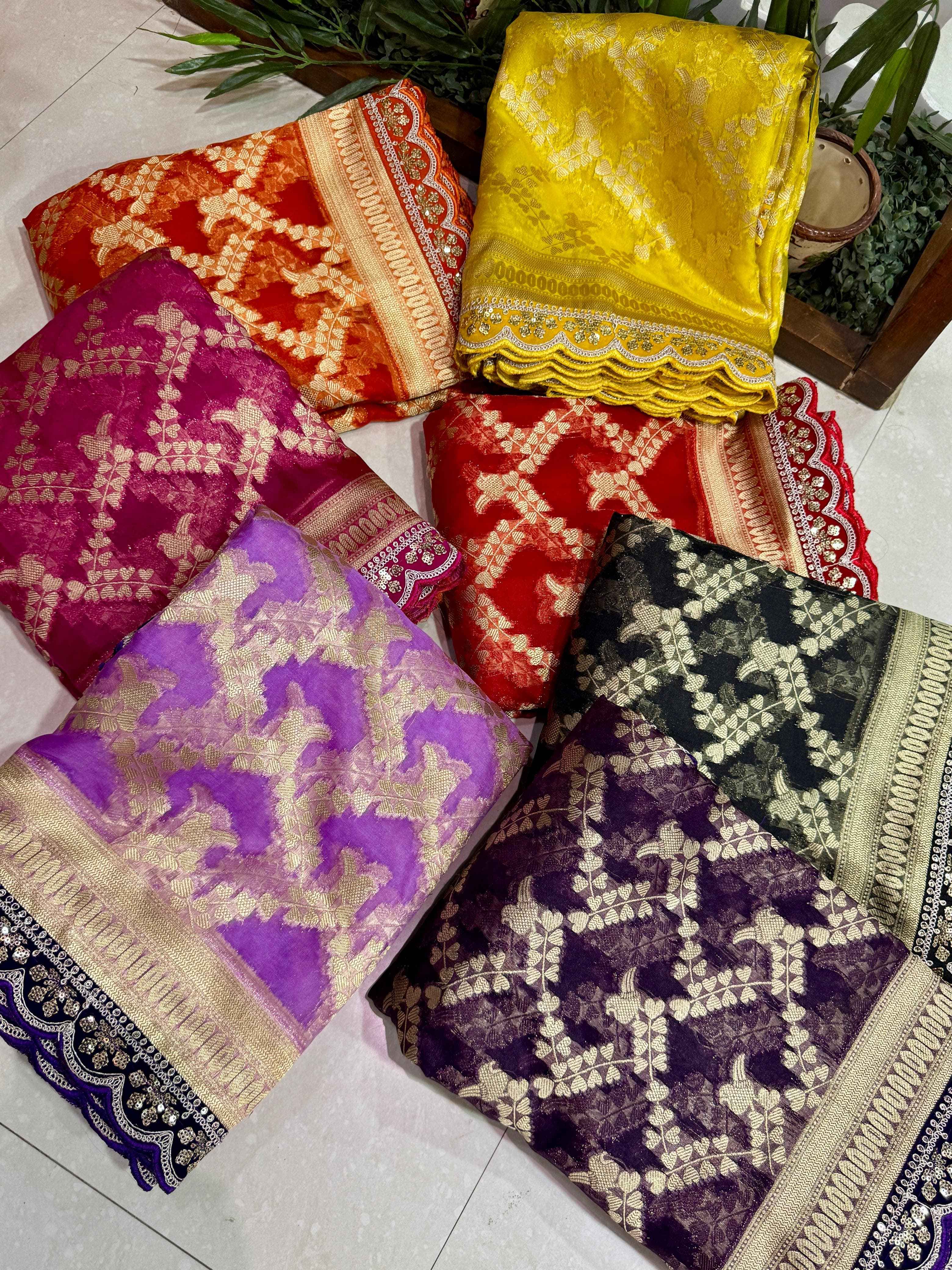 KORA MUSLIN TISSUE SILK WEAVING SAREE AT WHOLESALE PRICE