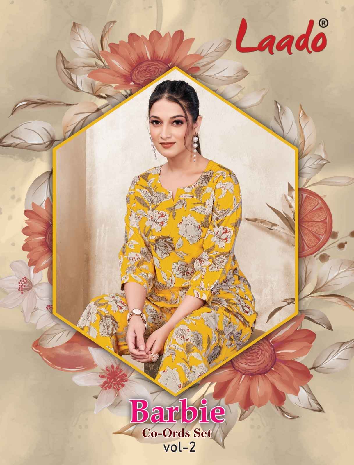 LAADO BARBIE VOL-2 PURE COTTON PRINTED CORD SET AT WHOLESALE PRICE