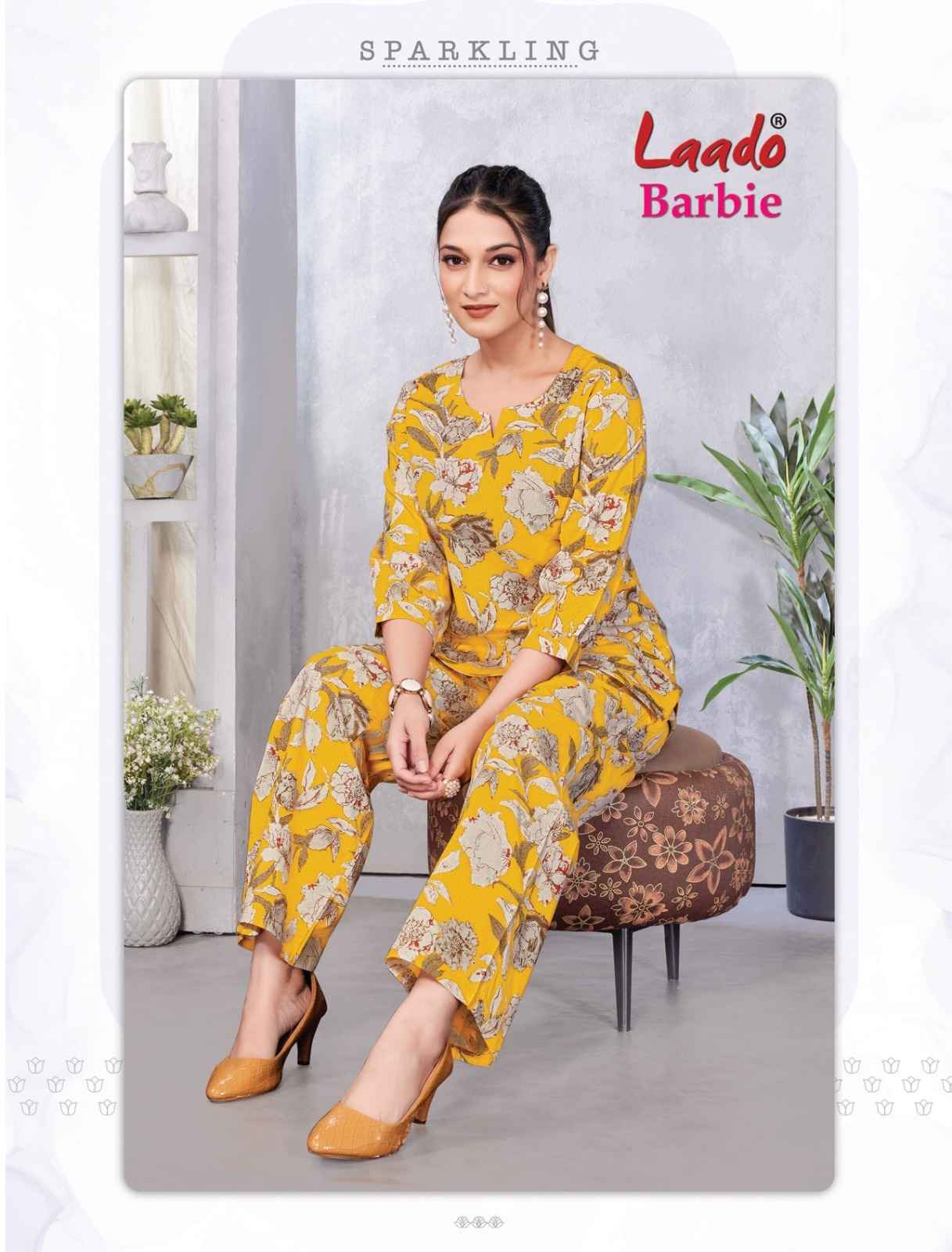 LAADO BARBIE VOL-2 PURE COTTON PRINTED CORD SET AT WHOLESALE PRICE