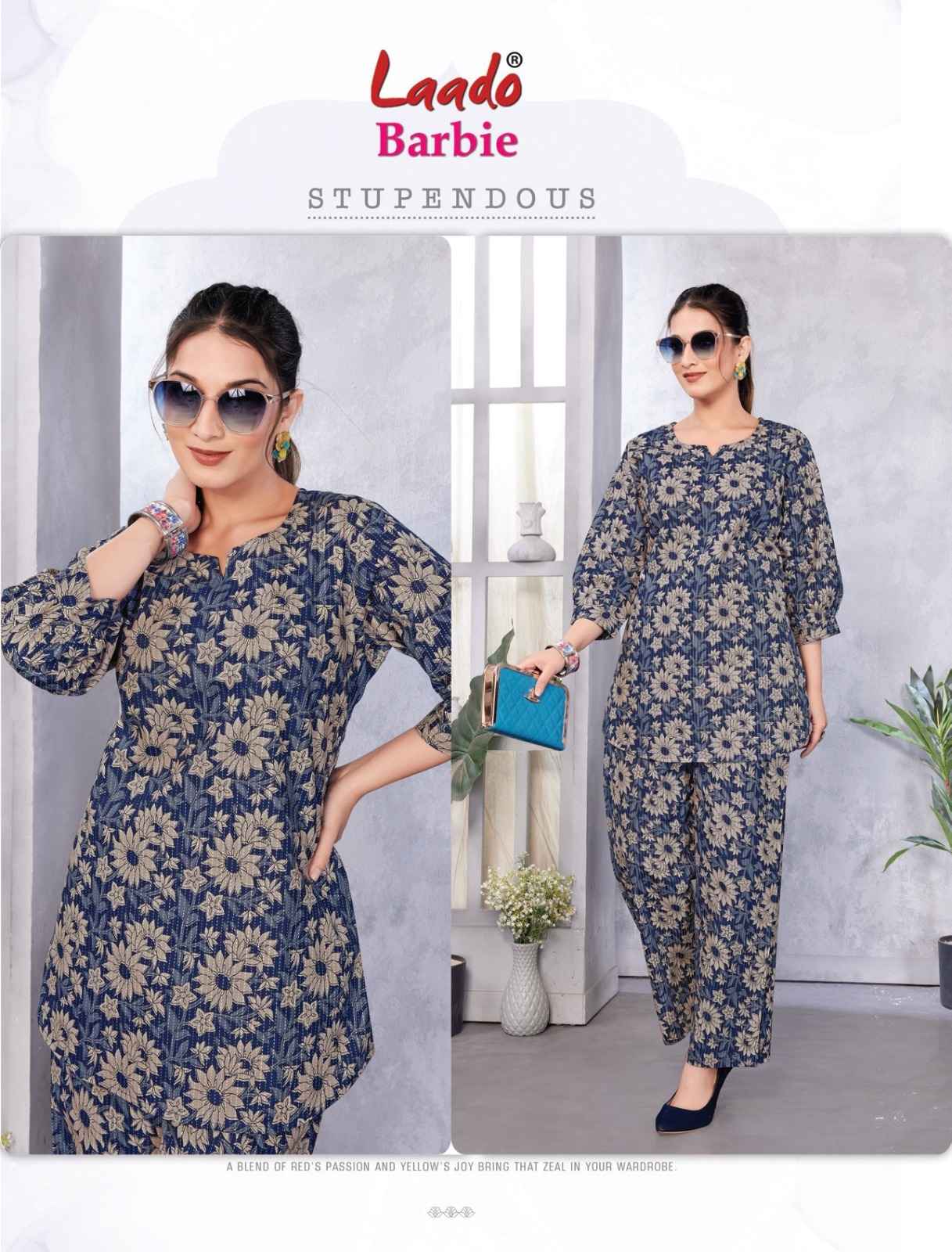 LAADO BARBIE VOL-2 PURE COTTON PRINTED CORD SET AT WHOLESALE PRICE