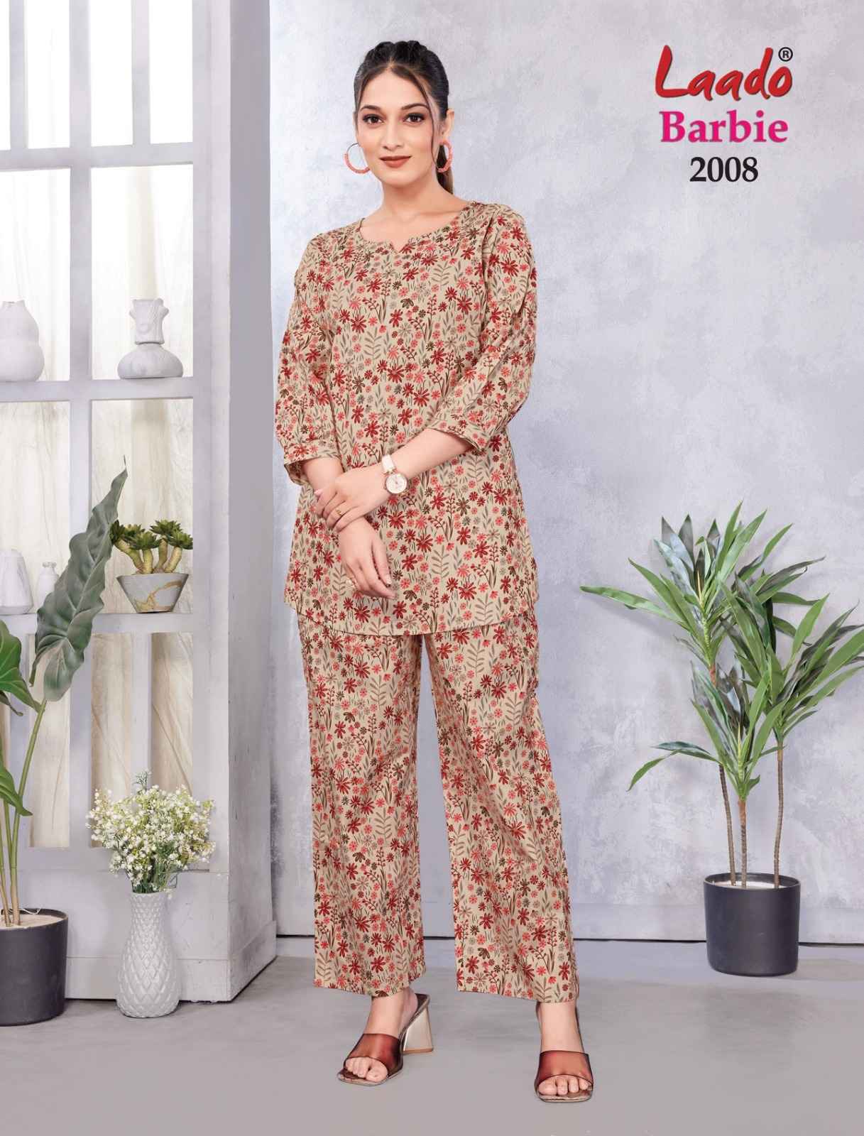 LAADO BARBIE VOL-2 PURE COTTON PRINTED CORD SET AT WHOLESALE PRICE
