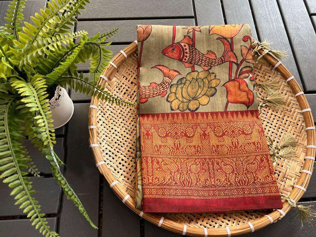 LINEN DIGITAL PRINT AND KALAMKARI PRINT SAREE AT WHOLESALE PRICE